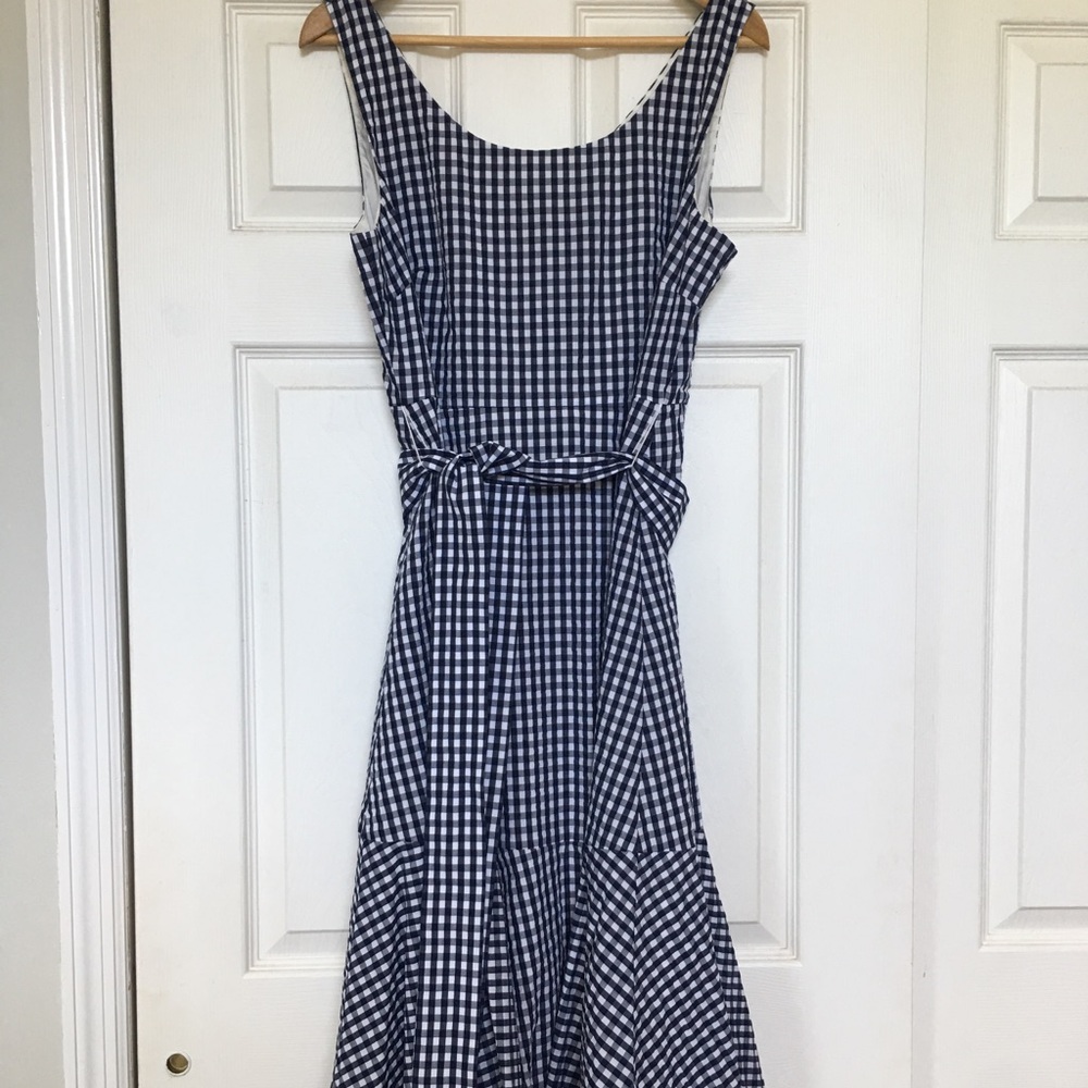 JCrew Gingham midi dress